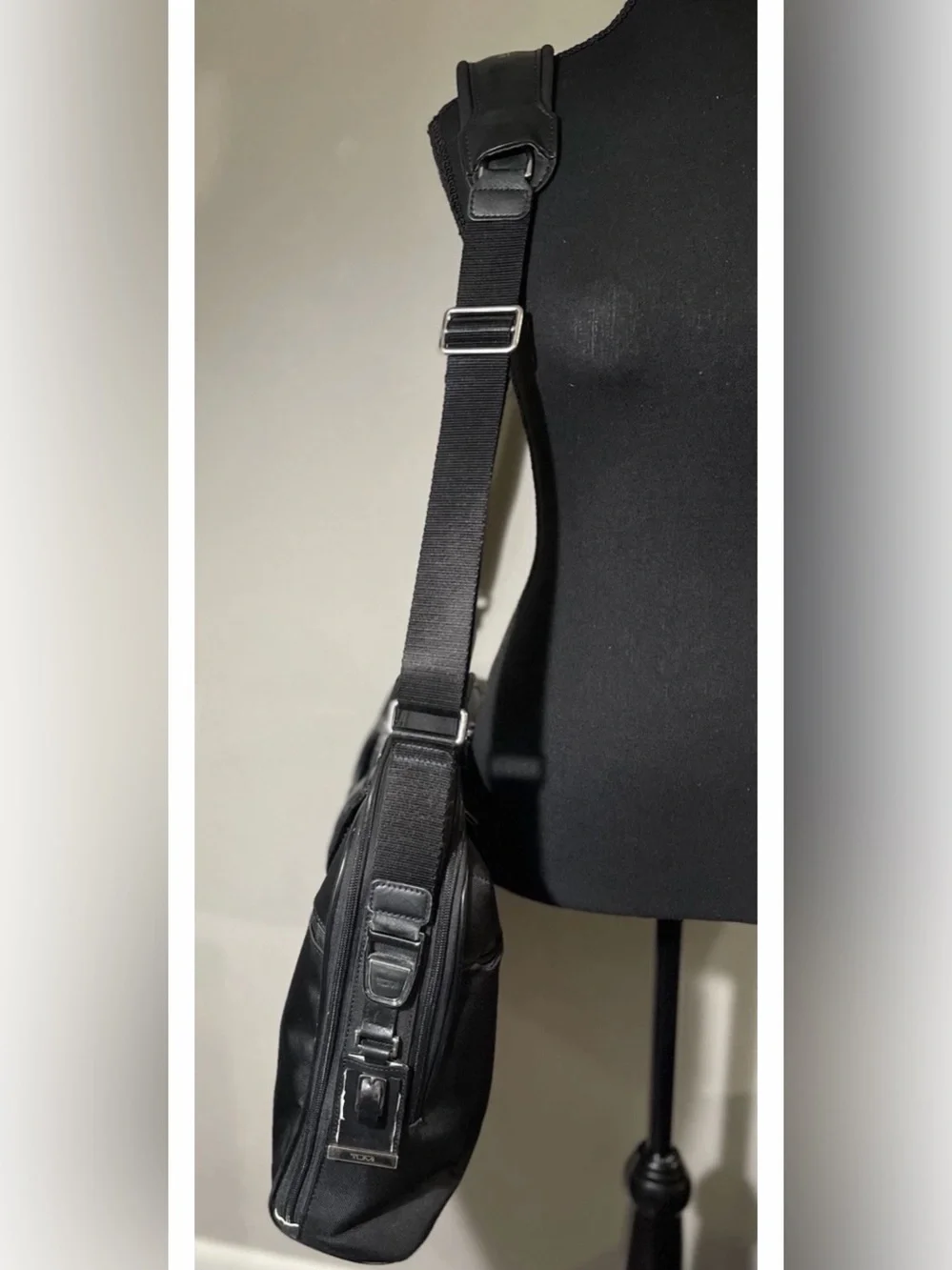 TUMI Arrivé Narita Slim Briefcase Black Ballistic Nylon Leather Laptop Bag